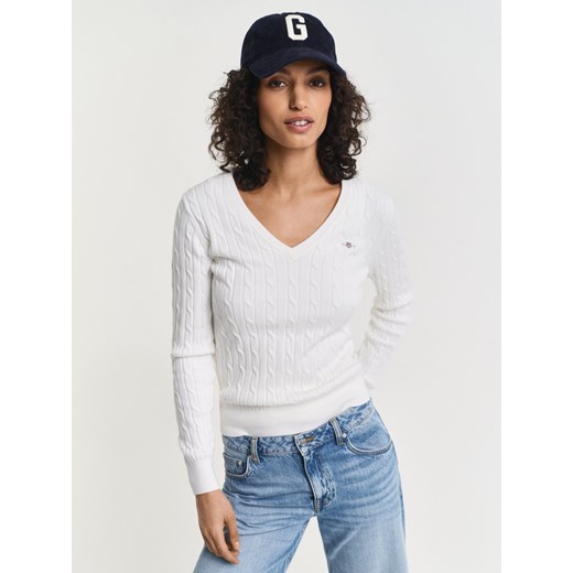 Gant Sweter damski Kobiety Bawełna écru jednolity Gant XXL vangraaf