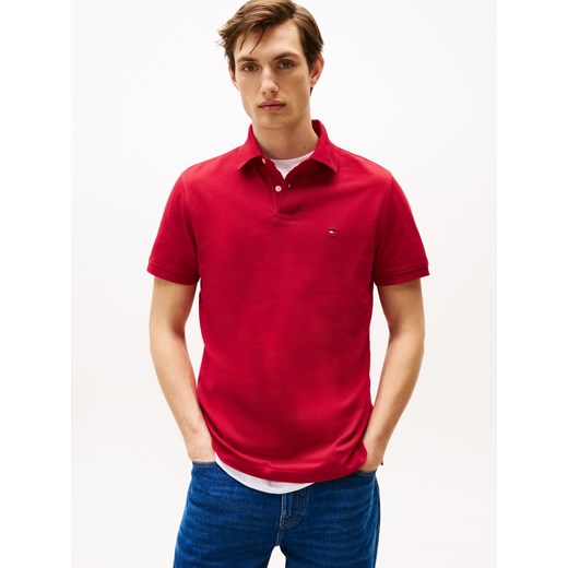 Tommy Hilfiger Męska koszulka polo Mężczyźni Bawełna czerwony jednolity Tommy Hilfiger S vangraaf