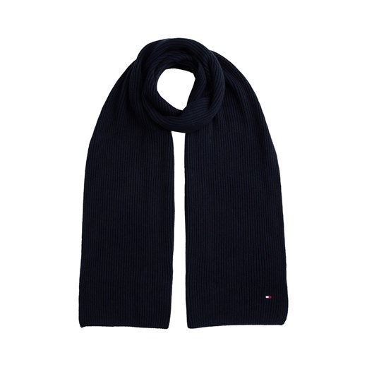 Tommy Hilfiger Szalik z zawartością kaszmiru Mężczyźni wełna ze strzyży granatowy jednolity ze sklepu vangraaf w kategorii Szaliki męskie - zdjęcie 185075170