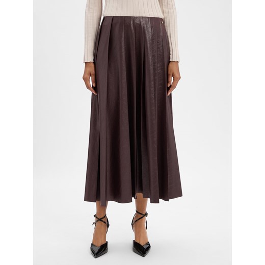 Marc Cain Damska spódnica midi Kobiety czekoladowy jednolity ze sklepu vangraaf w kategorii Spódnice - zdjęcie 185075200