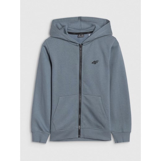 Chłopięca bluza dresowa rozpinana z kapturem 4F 4FJWSS25TSWSM1714 - niebieska ze sklepu Sportstylestory.com w kategorii Bluzy chłopięce - zdjęcie 185078674