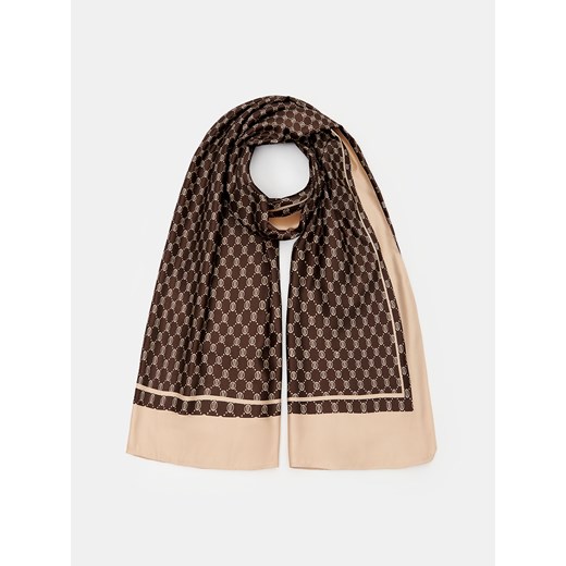 Mohito - Wzorzysta apaszka - brązowy - id: 702AO-88X - marki Mohito - 185081410 Mohito - Wzorzysta apaszka - brązowy ze sklepu Mohito w kategorii Szaliki i chusty damskie - zdjęcie 185081410