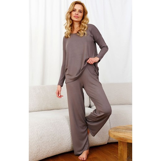 Doctor Nap damski komplet z wiskozy SET.7305.ASPEN, Kolor brązowy, Rozmiar S, Doctor Nap ze sklepu Primodo w kategorii Piżamy damskie - zdjęcie 185082364