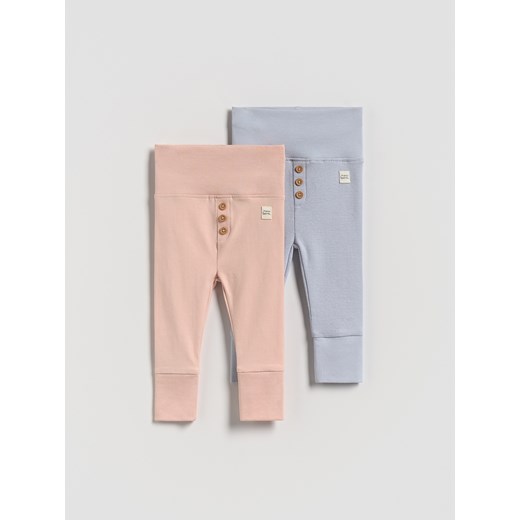 Reserved - Bawełniane legginsy z naszywką - brudny róż ze sklepu Reserved w kategorii Odzież dla niemowląt - zdjęcie 185082554