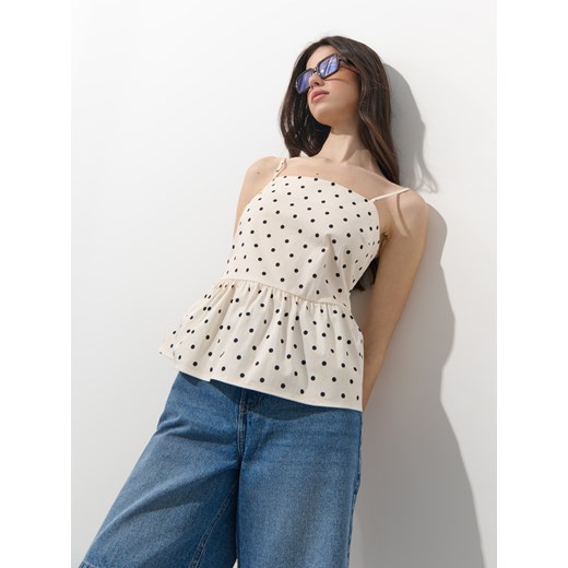 Mohito - Top w grochy - kremowy Mohito 40 Mohito