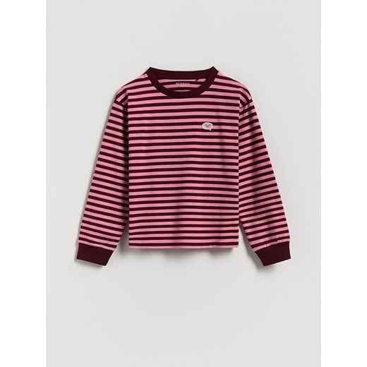 Reserved - Bawełniana koszulka z haftem - różowy Reserved 128 (7-8 lat) Reserved