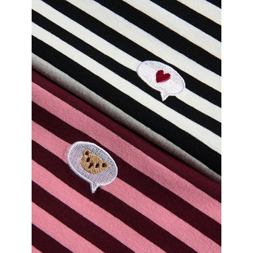 Reserved - Bawełniana koszulka z haftem - różowy Reserved 164 (13 lat) Reserved