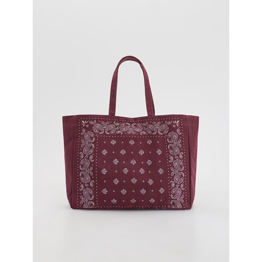 Reserved - Płócienna torebka shopper - bordowy ze sklepu Reserved w kategorii Torebki damskie - zdjęcie 185083234