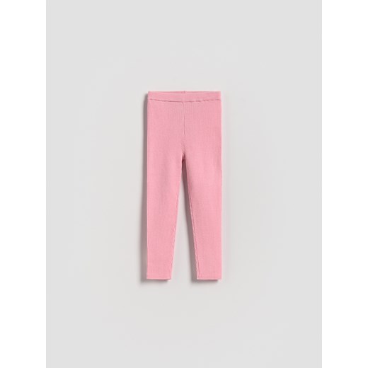 Reserved - Dzianinowe legginsy z wiskozą - różowy Reserved 92 (1 Reserved