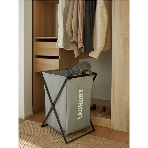 Sinsay - Kosz na pranie z napisem LAUNDRY - szary ze sklepu Sinsay w kategorii Dom - zdjęcie 185086981