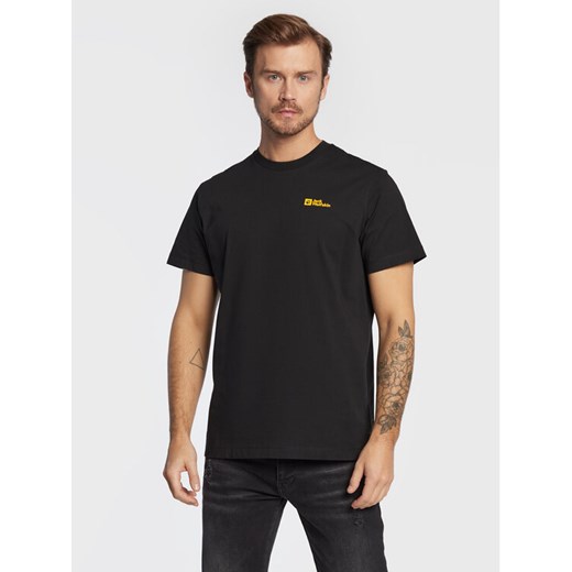 Jack Wolfskin T-Shirt Essential 1808382 Czarny Regular Fit ze sklepu MODIVO w kategorii T-shirty męskie - zdjęcie 185132172