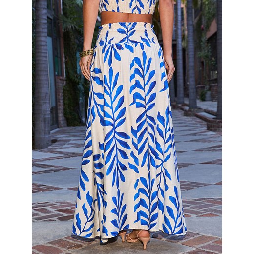 LA Angels Spódnica w kolorze kremowo-niebieskim La Angels M wyprzedaż Limango Polska