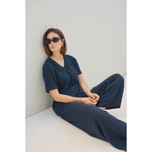 Kaffe Koszulka dzianinowa w kolorze granatowym Kaffe M okazyjna cena Limango Polska