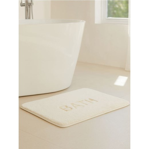 Sinsay - Dywanik łazienkowy z napisem BATH - kremowy ze sklepu Sinsay w kategorii Dywaniki łazienkowe - zdjęcie 185136902