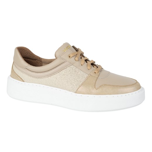 Półbuty damskie sneakersy skórzane 0774W beżowe ze sklepu butyolivier w kategorii Półbuty damskie - zdjęcie 185136952