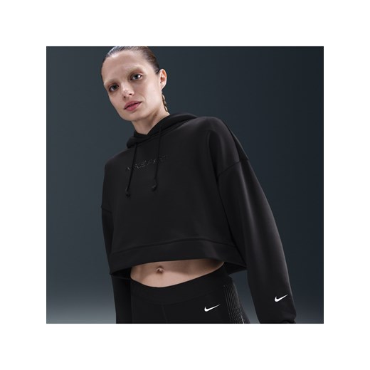 Damska dzianinowa bluza z kapturem Therma-FIT Nike Pro - Czerń ze sklepu Nike poland w kategorii Bluzy damskie - zdjęcie 185137004