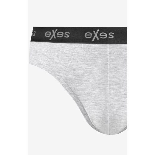 Slipy męskie bawełniane z elastycznym pasem szare EXSL102ME, Kolor szary, Rozmiar S, EXES ze sklepu Primodo w kategorii Majtki męskie - zdjęcie 185139844