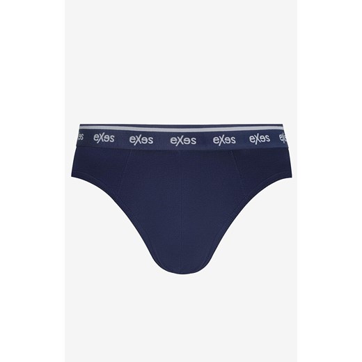 3-pack slipy męskie bawełniane w sportowym stylu EXSL392MX3, Kolor czarno-granatowy, Rozmiar S, EXES ze sklepu Primodo w kategorii Majtki męskie - zdjęcie 185139851