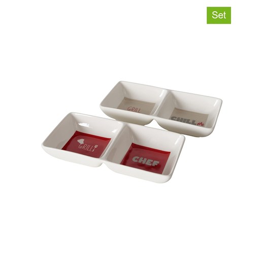 Boltze 2-częściowy zestaw w kolorze czerwono-szaro-białym - 14 x 7 x 3 cm ze sklepu Limango Polska w kategorii Naczynia - zdjęcie 185139920