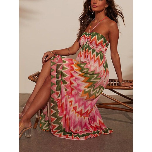 LA Angels Sukienka w kolorze zielono-pomarańczowo-jasnoróżowym La Angels S wyprzedaż Limango Polska