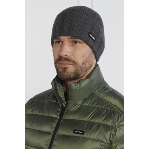 Calvin Klein Wełniana czapka ELEVATED RIB BEANIE Calvin Klein OS okazja Gomez Fashion Store