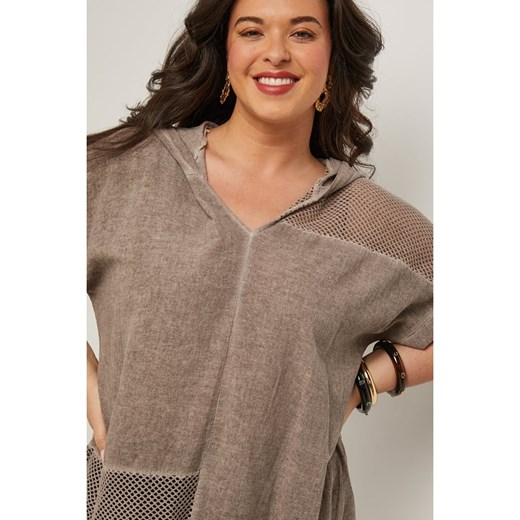 Curvy Lady Bluzka w kolorze jasnobrązowym Curvy Lady 48/50 okazyjna cena Limango Polska