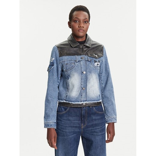 Desigual Kurtka jeansowa Contrast Mickey 25WWED16 Niebieski Regular Fit ze sklepu MODIVO w kategorii Kurtki damskie - zdjęcie 185353752