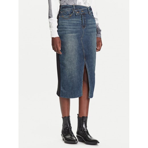 Desigual Spódnica jeansowa Twisted 25WWFD03 Granatowy Regular Fit ze sklepu MODIVO w kategorii Spódnice - zdjęcie 185353763