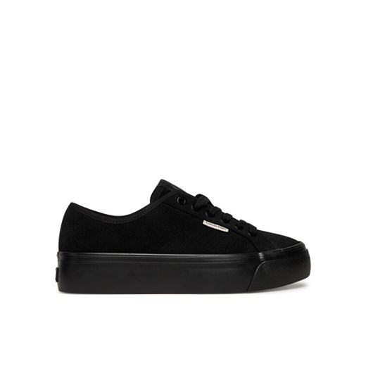 Calvin Klein Sneakersy Vulc Flatf Lace Up Sue/Wl Ck YW0YW02000 Czarny ze sklepu MODIVO w kategorii Buty sportowe damskie - zdjęcie 185353790