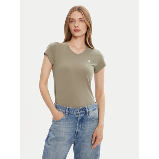 G-Star Raw T-Shirt Eyben D24533-4107 Zielony Slim Fit ze sklepu MODIVO w kategorii Bluzki damskie - zdjęcie 185353794