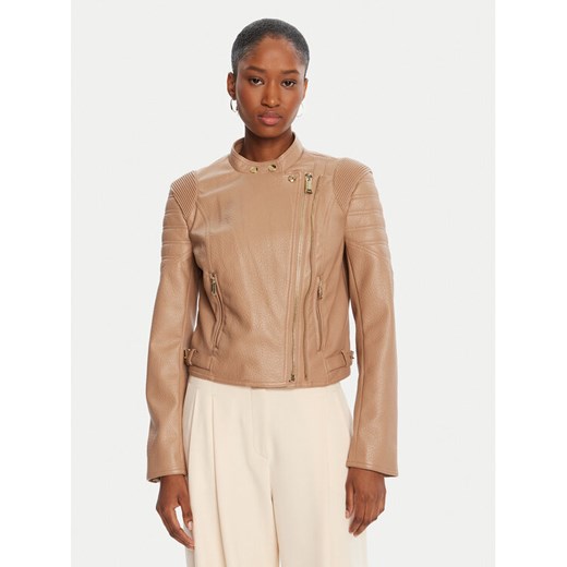 Guess Kurtka z imitacji skóry W5YL1 9WHDS0 Beżowy Regular Fit ze sklepu MODIVO w kategorii Kurtki damskie - zdjęcie 185353942