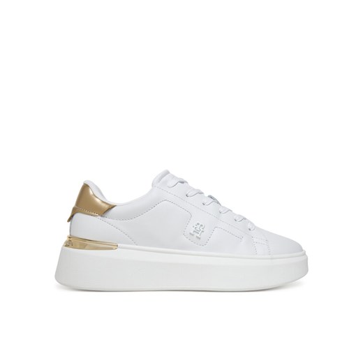 Tommy Hilfiger Sneakersy Chic Platform Gold FW0FW08817 Biały ze sklepu MODIVO w kategorii Buty sportowe damskie - zdjęcie 185353982