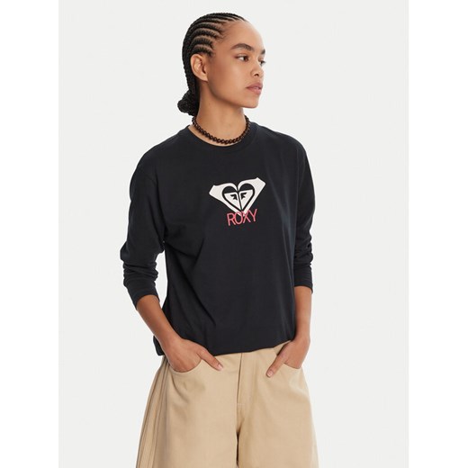Roxy Bluzka Hangloose Art Ls ERJZT06035 Czarny Regular Fit ze sklepu MODIVO w kategorii Bluzki damskie - zdjęcie 185355382