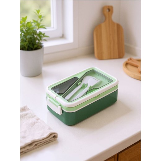 Sinsay - Lunch box ze sztućcami - zielony ze sklepu Sinsay w kategorii Pojemniki kuchenne - zdjęcie 185355913
