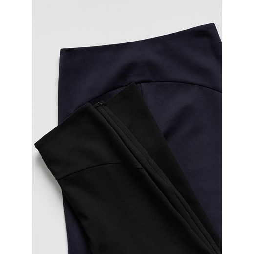 Reserved - Spodnie flare z wiskozą - granatowy Reserved M Reserved
