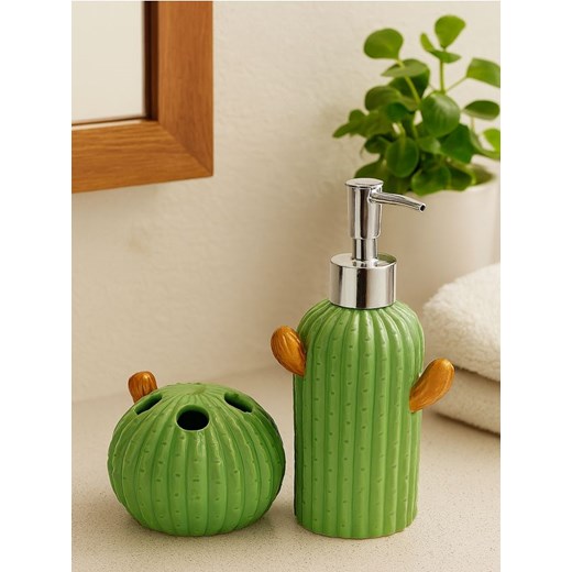 Sinsay - Zestaw łazienkowy w kształcie kaktusów - zielony ze sklepu Sinsay w kategorii Dozowniki do mydła - zdjęcie 185356591