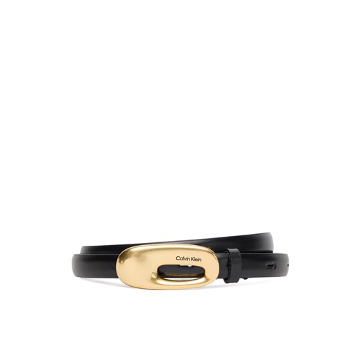 Pasek Damski Calvin Klein Elongated Chucnhy Buckle 15Mm LV04F7022G Czarny ze sklepu eobuwie.pl w kategorii Paski damskie - zdjęcie 185356642