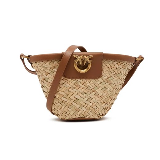 Pinko Torba plażowa LOVE SUMMER BUCKET RAFIA | z dodatkiem skóry Pinko OS okazja Gomez Fashion Store
