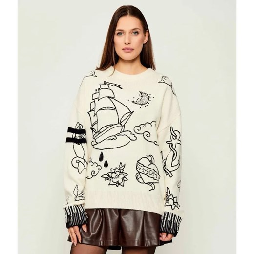 Pinko Wełniany sweter Andros | Loose fit ze sklepu Gomez Fashion Store w kategorii Swetry damskie - zdjęcie 185357120