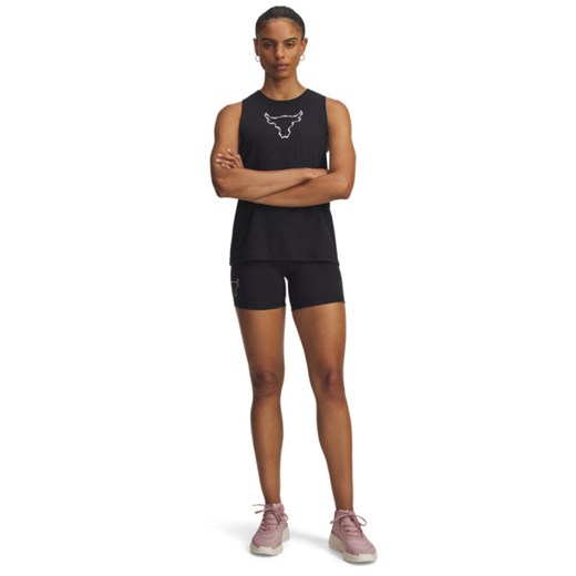 Damskie spodenki treningowe Under Armour Project Rock Middie Short - czarne ze sklepu Sportstylestory.com w kategorii Szorty - zdjęcie 185361843