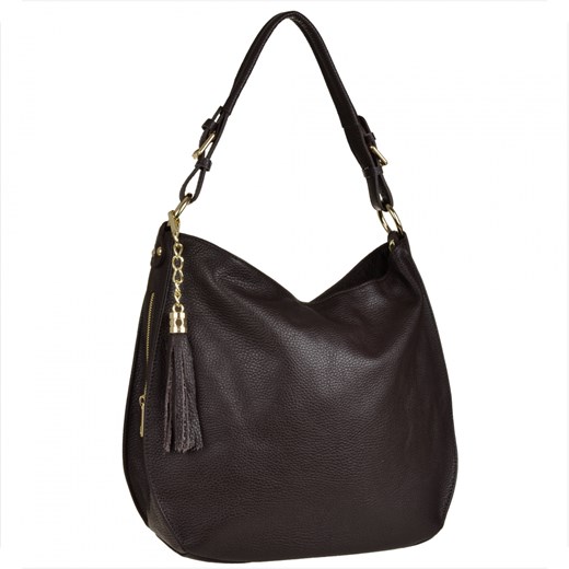 Duża torebka shopper skóra naturalna włoska brąz czekolada ze sklepu melon.pl w kategorii Torby Shopper bag - zdjęcie 185362671