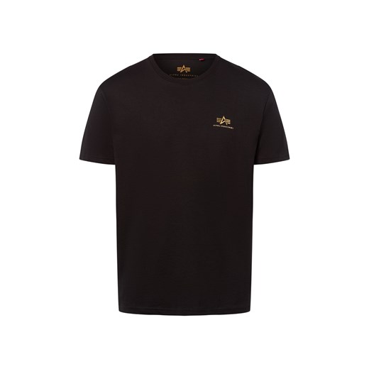 Alpha Industries Koszulka męska Mężczyźni Bawełna czarny jednolity ze sklepu vangraaf w kategorii T-shirty męskie - zdjęcie 185362722