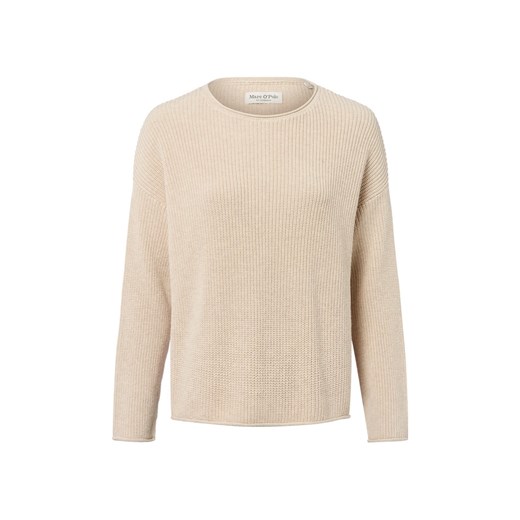Marc O'Polo Sweter damski z dzianiny Kobiety Prążki kitt jednolity ze sklepu vangraaf w kategorii Swetry damskie - zdjęcie 185362732