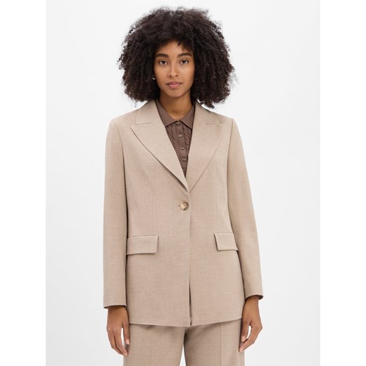 Marie Lund Długi blezer damski Kobiety melanżowy marmurkowy ze sklepu vangraaf w kategorii Marynarki damskie - zdjęcie 185362780