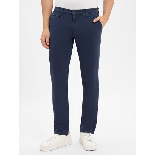 BRAX Męskie chinosy - Fabio Mężczyźni Bawełna indygo jednolity ze sklepu vangraaf w kategorii Spodnie męskie - zdjęcie 185362793