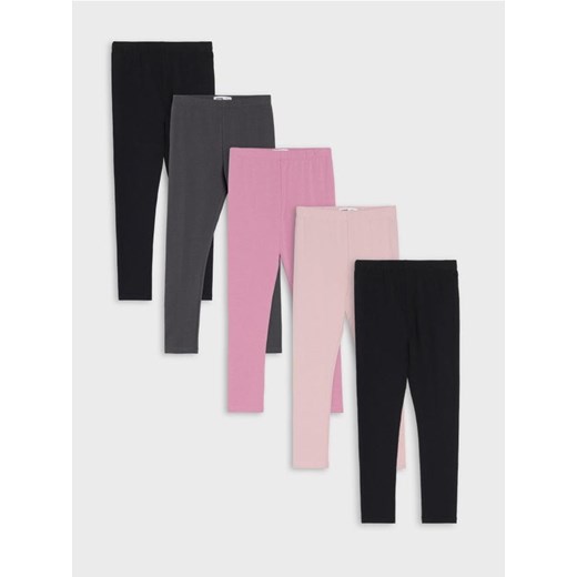 Sinsay - Bawełniane legginsy basic 5 pack - wielobarwny ze sklepu Sinsay w kategorii Spodnie dziewczęce - zdjęcie 185363351