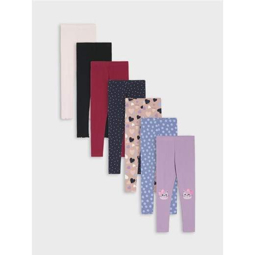 Sinsay - Bawełniane legginsy 7 pack - wielobarwny ze sklepu Sinsay w kategorii Spodnie dziewczęce - zdjęcie 185364532