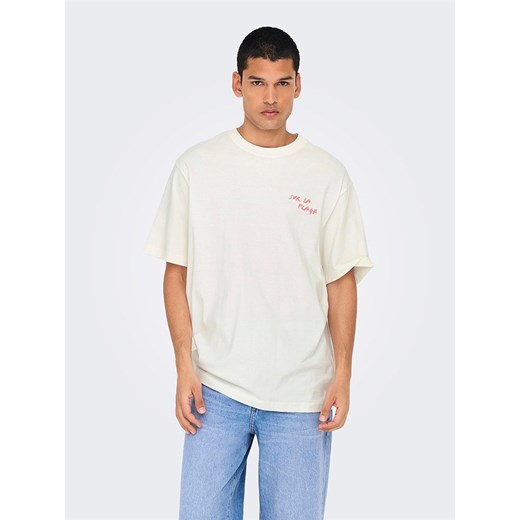 ONLY &amp; SONS Koszulka &quot;Milo&quot; w kolorze biało-czerwonym ze sklepu Limango Polska w kategorii T-shirty męskie - zdjęcie 185364641