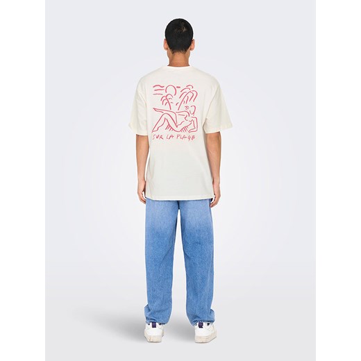 ONLY &amp; SONS Koszulka &quot;Milo&quot; w kolorze biało-czerwonym Only & Sons XL promocja Limango Polska