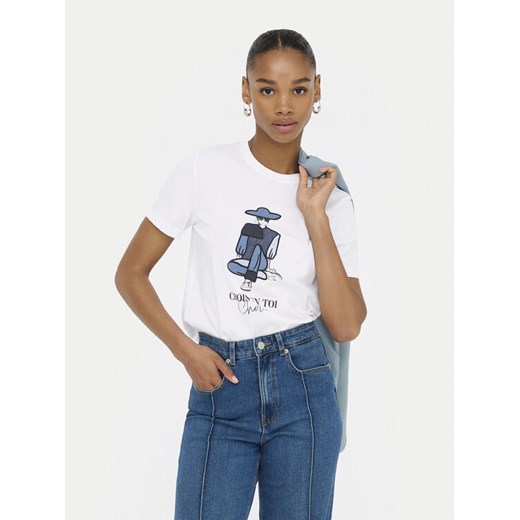 ONLY T-Shirt Emma 15329752 Biały Regular Fit ze sklepu MODIVO w kategorii Bluzki damskie - zdjęcie 185366463